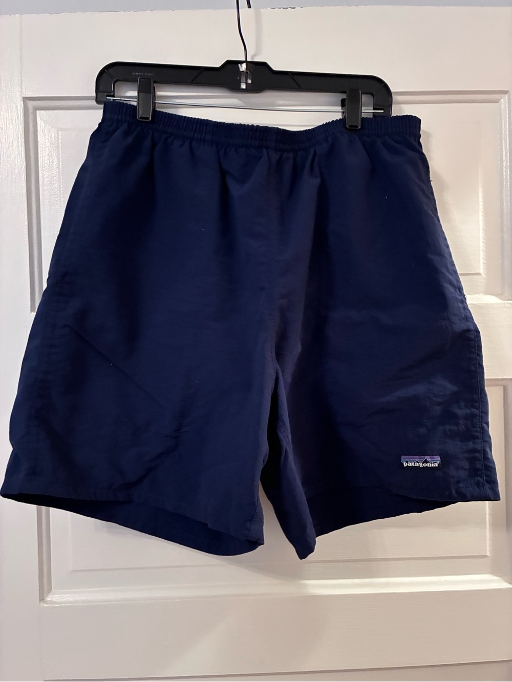 Patagonia Men’s Baggies Tidepool Blue Elastic-Waist Casual Shorts Lined Large
